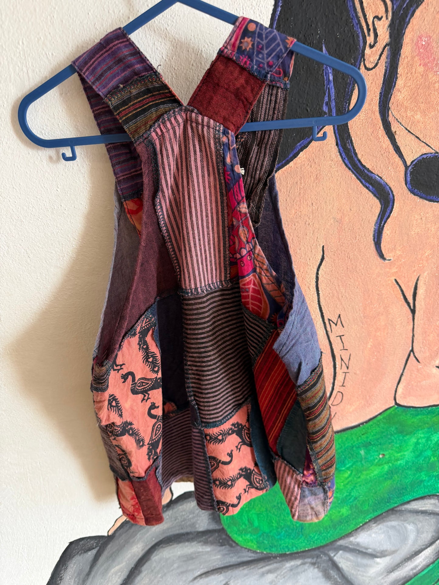 Gringo Dungaree Dress - Patchwork Sunflower