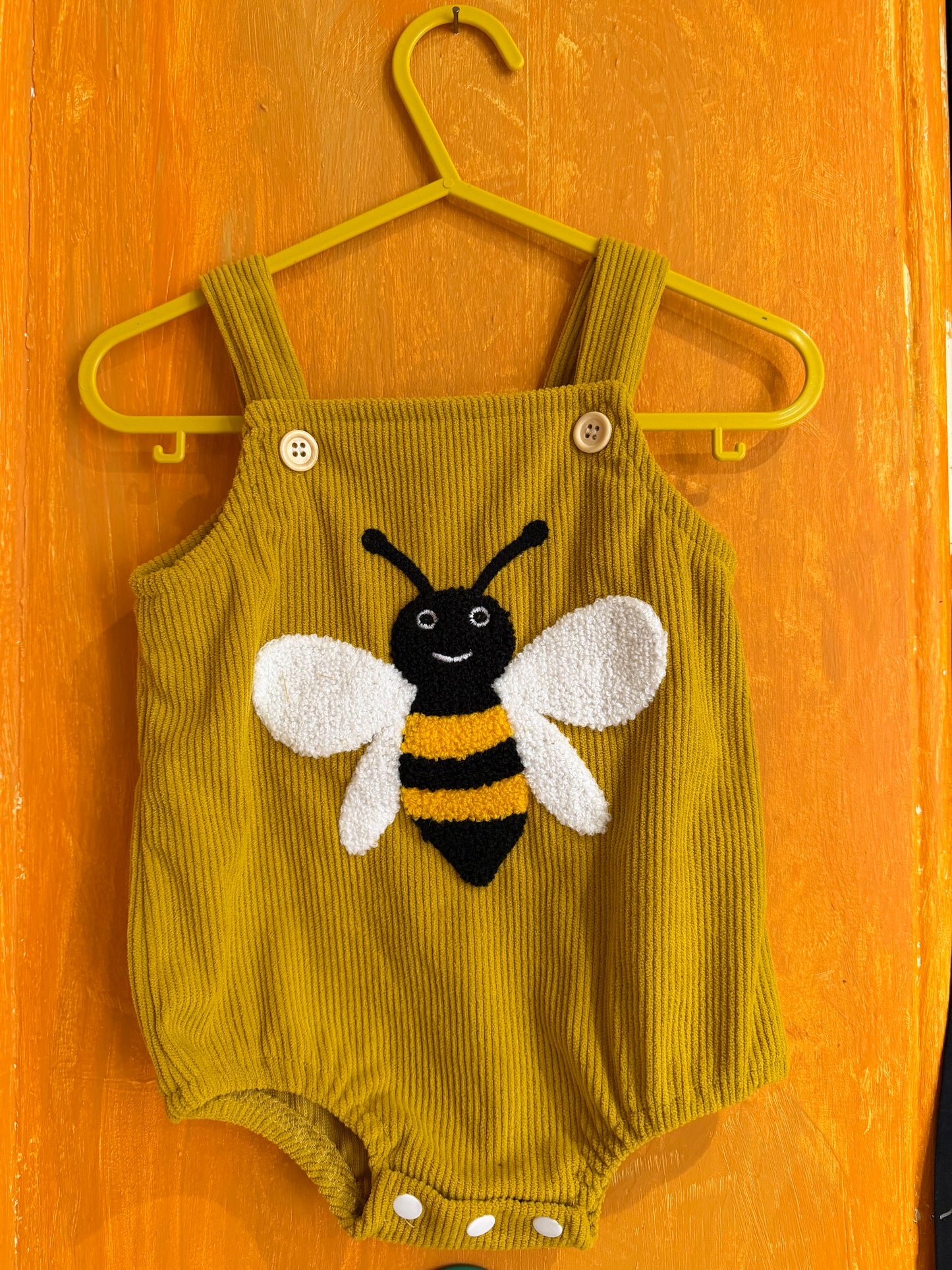 Corduroy Bodysuit- Yellow/ Bee