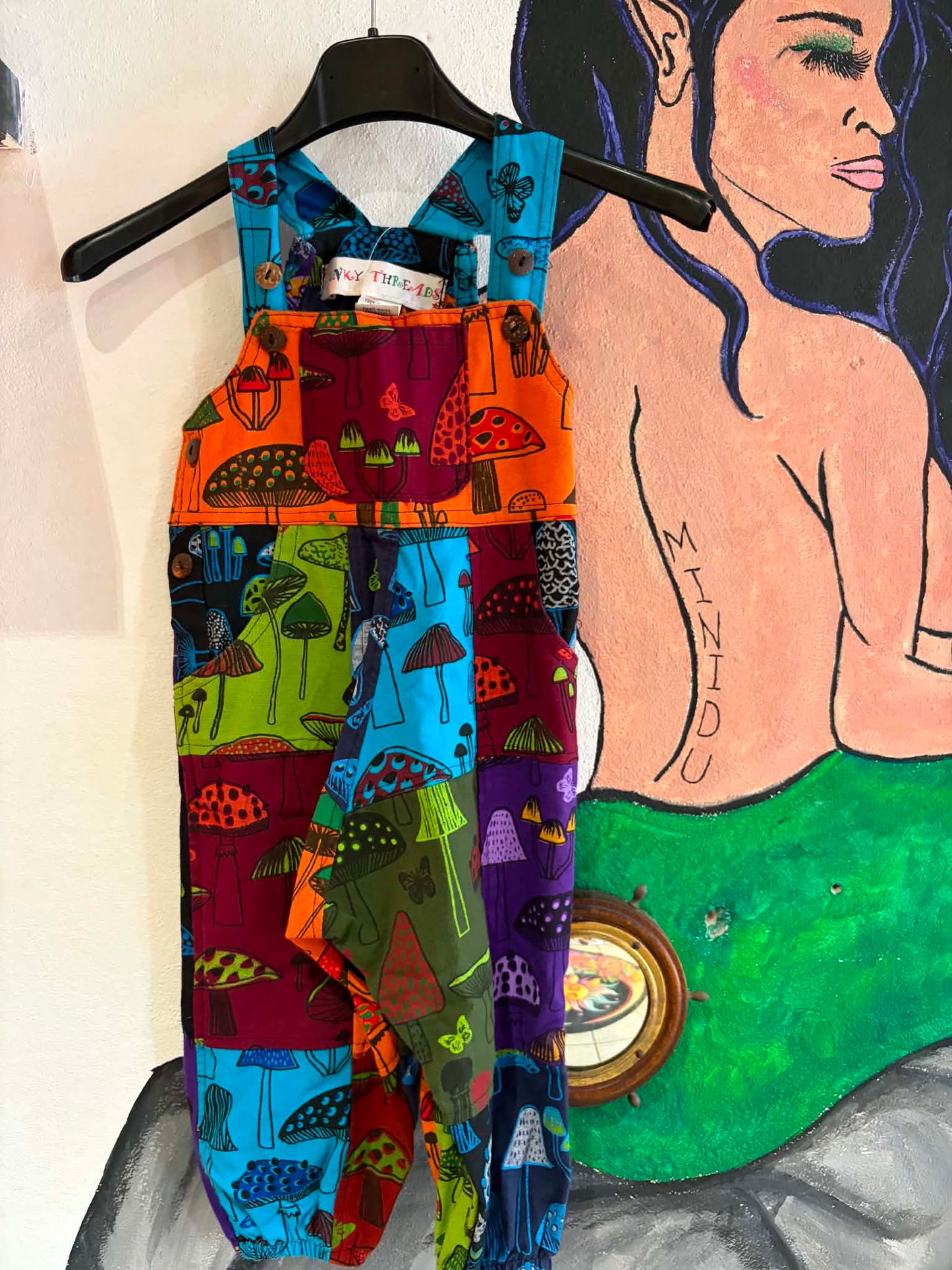 Funky Threads - Mushroom Dungarees