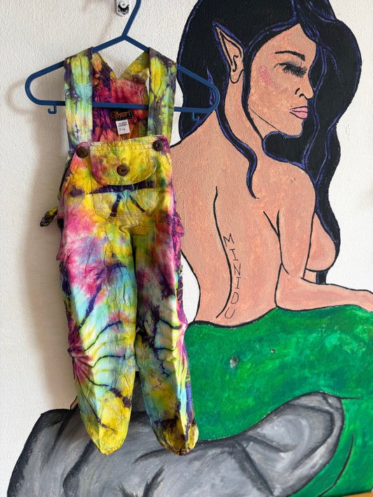 Gheri Tie-Dye Dungarees - Neon