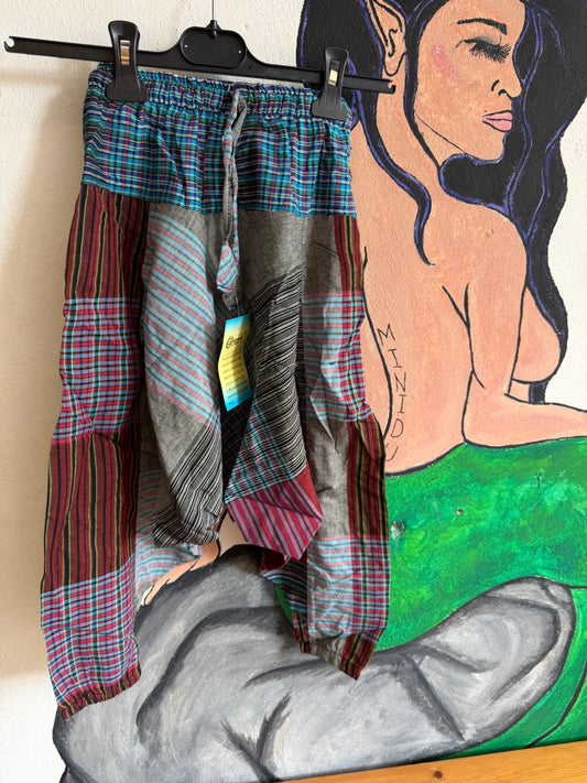 Gheri Haram - Blue/ Red Striped Patchwork