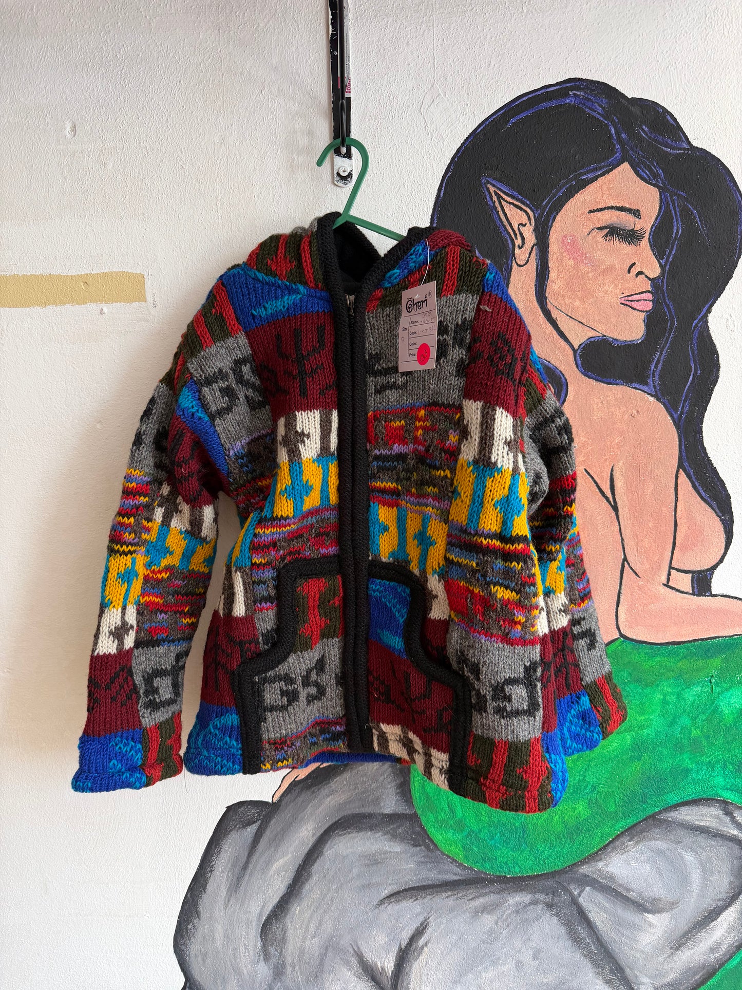 Gheri Patterned Wool Fleece Lined Jacket