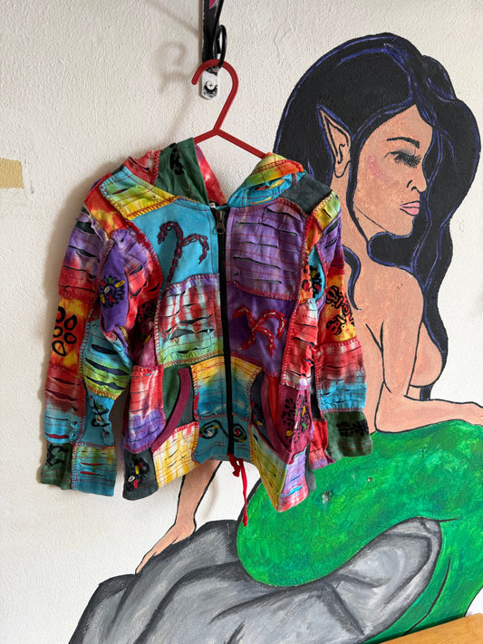 Gheri Patchwork Slash Hoodie - Bright Colours