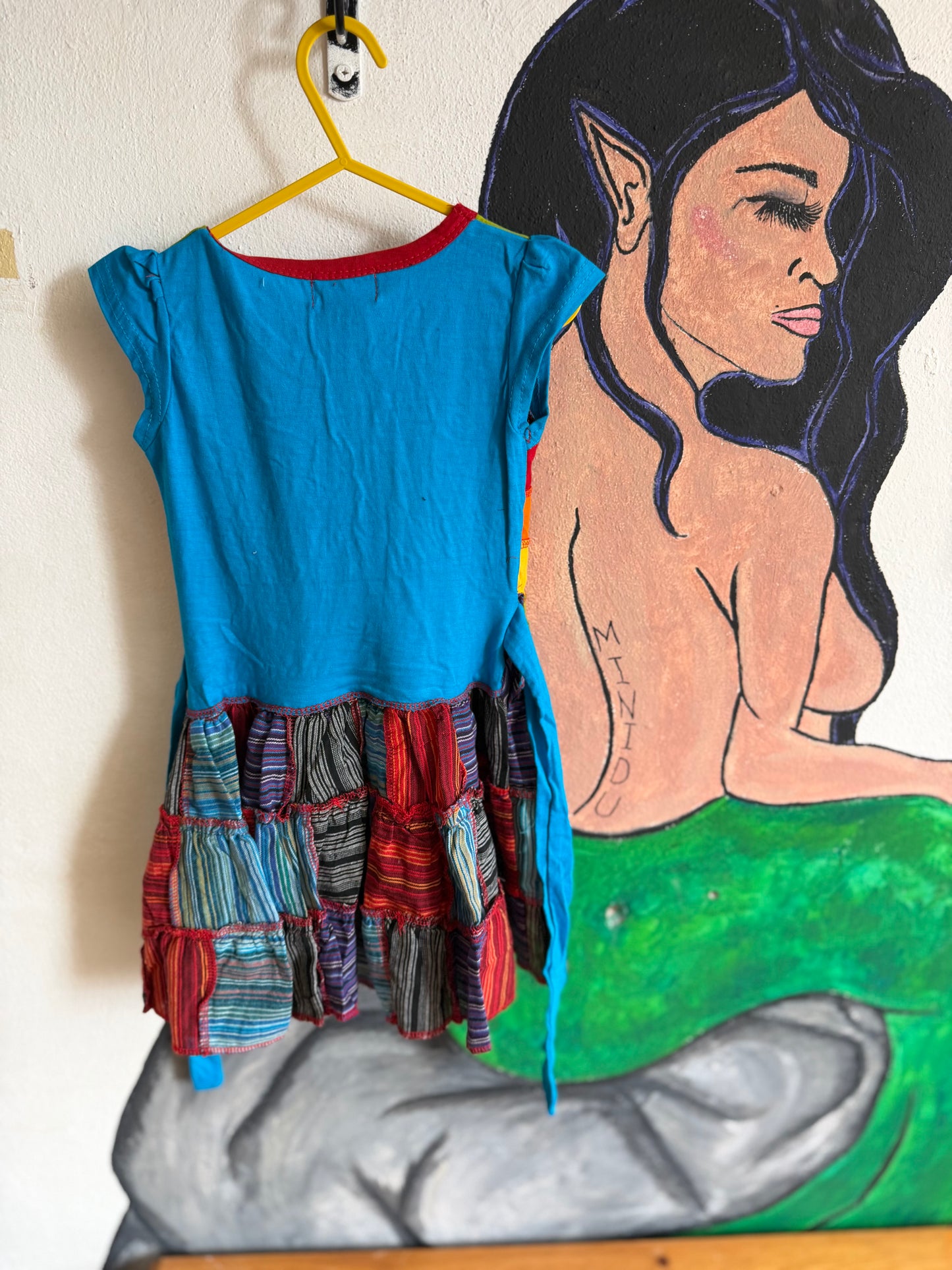 Gheri Rainbow Dress - Blue Back