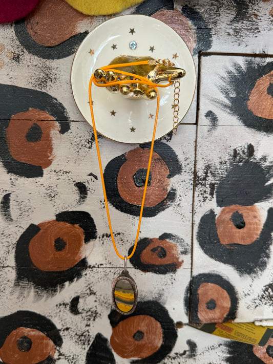 Sterling Silver Bumblebee Jasper Necklace