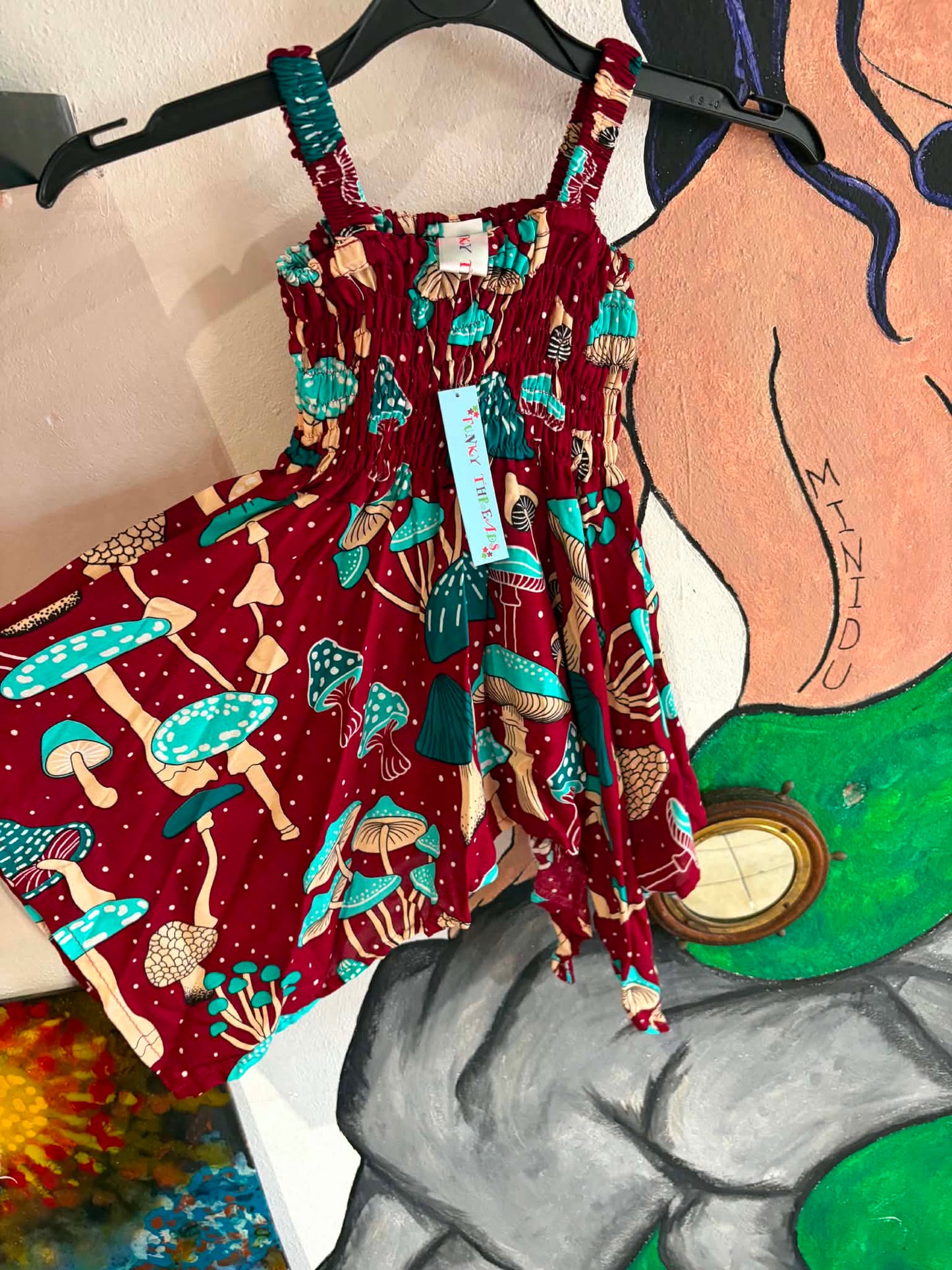 Funky Threads - Mushroom Pixie Dress Red