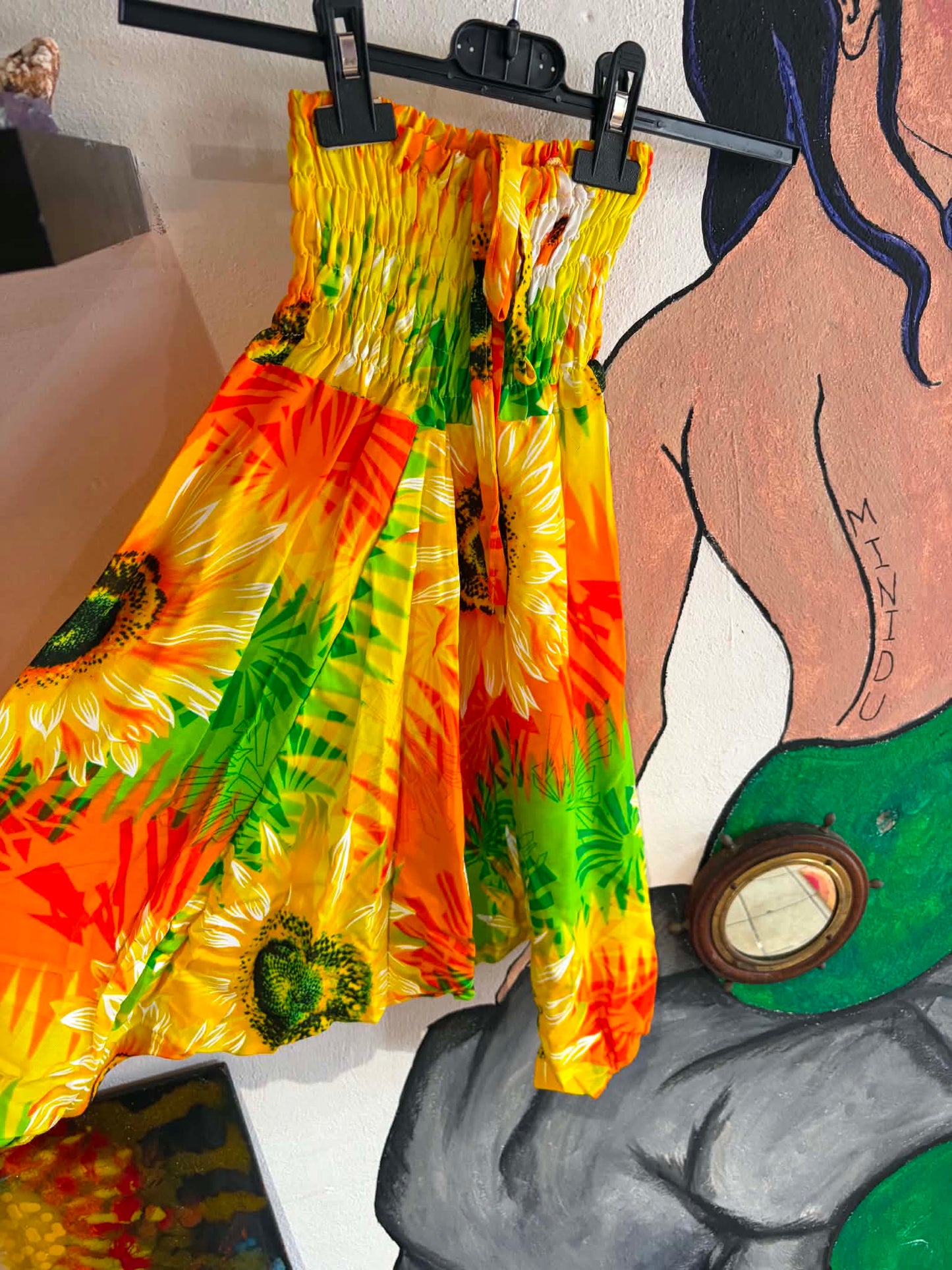 Funky Threads - Sunflower Jumpsuit Green/ Orange
