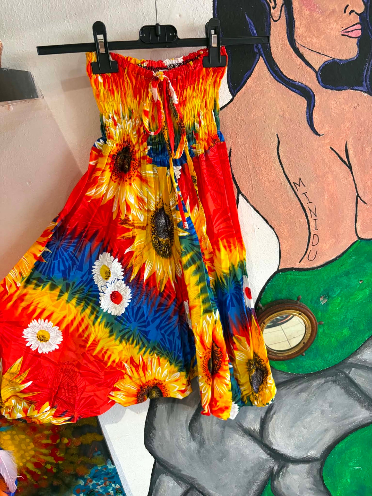 Funky Threads - Sunflower Jumpsuit Red/ Blue