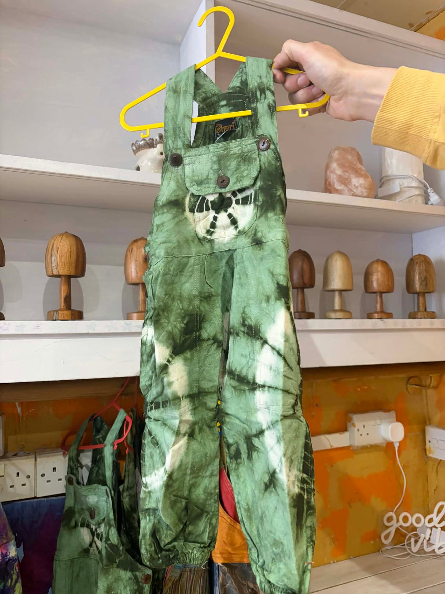Gheri Tie-Dye Dungarees - Green