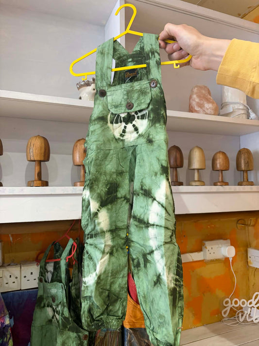 Gheri Tie-Dye Dungarees - Green